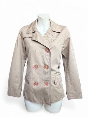 Candie's Light Beige Double-Breasted Pea Coat